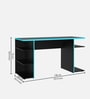 Gaming Table In Black And Blue Finish