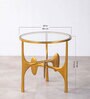 Gana Glass Top Coffee Table In Golden Finish