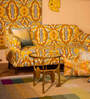 Gana Glass Top Coffee Table In Golden Finish