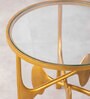 Gana Glass Top Coffee Table In Golden Finish