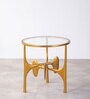 Gana Glass Top Coffee Table In Golden Finish