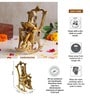 (1Pc) Gold Metal Ganesh Idol Sitting On Chair