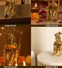 (1Pc) Gold Metal Ganesh Idol Sitting On Chair