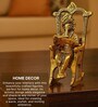 (1Pc) Gold Metal Ganesh Idol Sitting On Chair