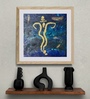 Ganesh In Festive Blues Handmade Acrylic On Unframed Canvas Painting