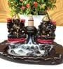 Ganesh & Laxmi Idol Resin Incense Burner (Black)