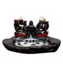 Ganesh & Laxmi Idol Resin Incense Burner (Black)