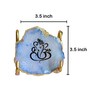 Ganesh Ji Metal Holder with Blue Agate