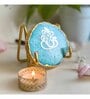 Ganesh Ji Metal Holder with Green Agate