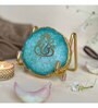 Ganesh Ji Metal Holder with Green Agate