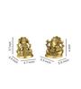Ganesh Laxmi Gold Brass Idol