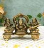 Ganesh Laxmi Saraswati Set Gold Brass Idol