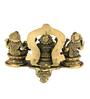 Ganesh Laxmi Saraswati Set Gold Brass Idol