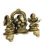 Ganesh Laxmi Saraswati Set Gold Brass Idol