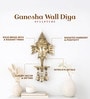 Golden Ganesha Brass Wall Decor with Hanging Diyas and Bells