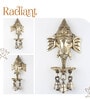 Golden Ganesha Brass Wall Decor with Hanging Diyas and Bells