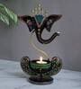 Ganesha Brown Garfield Metal Table Tea Light Holder