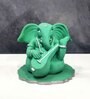 Ganesha Green & White Polyresin Ganesha Idol