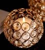 Brass & Crystal T- Light Holder