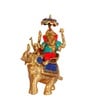 Ganesha On Elephant Brass Religious Idol
