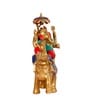 Ganesha On Elephant Brass Religious Idol