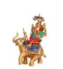 Ganesha On Elephant Brass Religious Idol