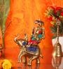 Ganesha On Elephant Brass Religious Idol
