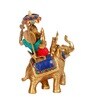 Ganesha On Elephant Brass Religious Idol