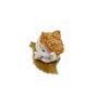 Ganesha On Leaf White & Gold Polyresin Religious Idols
