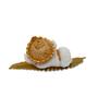 Ganesha On Leaf White & Gold Polyresin Religious Idols