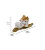 Ganesha On Leaf White & Gold Polyresin Religious Idols