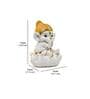 Ganesha On Lotus White & Gold Polyresin Religious Idols