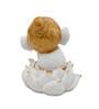 Ganesha On Lotus White & Gold Polyresin Religious Idols