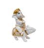 Ganesha On Mouse White & Gold Polyresin Religious Idols
