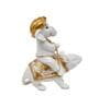 Ganesha On Mouse White & Gold Polyresin Religious Idols