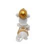 Ganesha On Mouse White & Gold Polyresin Religious Idols