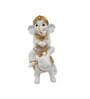 Ganesha On Mouse White & Gold Polyresin Religious Idols