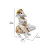 Ganesha On Mouse White & Gold Polyresin Religious Idols