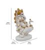 Ganesha On Peocock White & Gold Polyresin Religious Idols