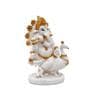 Ganesha On Peocock White & Gold Polyresin Religious Idols