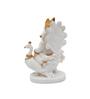 Ganesha On Peocock White & Gold Polyresin Religious Idols