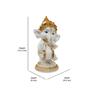 Ganesha Playing Dholak White & Gold Polyresin Religious Idols