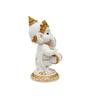 Ganesha Playing Dholak White & Gold Polyresin Religious Idols