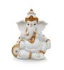 Ganesha Relaxing White & Gold Polyresin Religious Idols