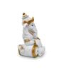 Ganesha Relaxing White & Gold Polyresin Religious Idols