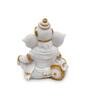 Ganesha Relaxing White & Gold Polyresin Religious Idols