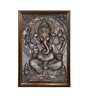 Ganesha Relief Wall Mural In Bronze Patina