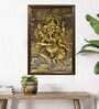 Ganesha Relief Wall Mural In Golden