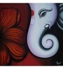 Lord Ganesha Blue Wood Framed Spiritual Art Panel