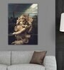 Lord Ganesha Brown Wood Framed Spiritual Art Panel
